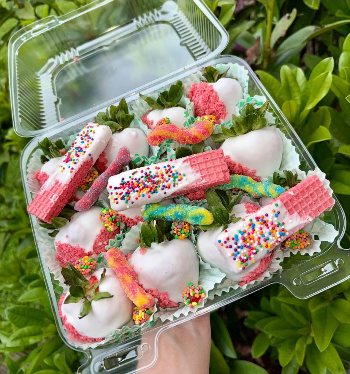 Chocolate-dipped strawberries and fruit treats