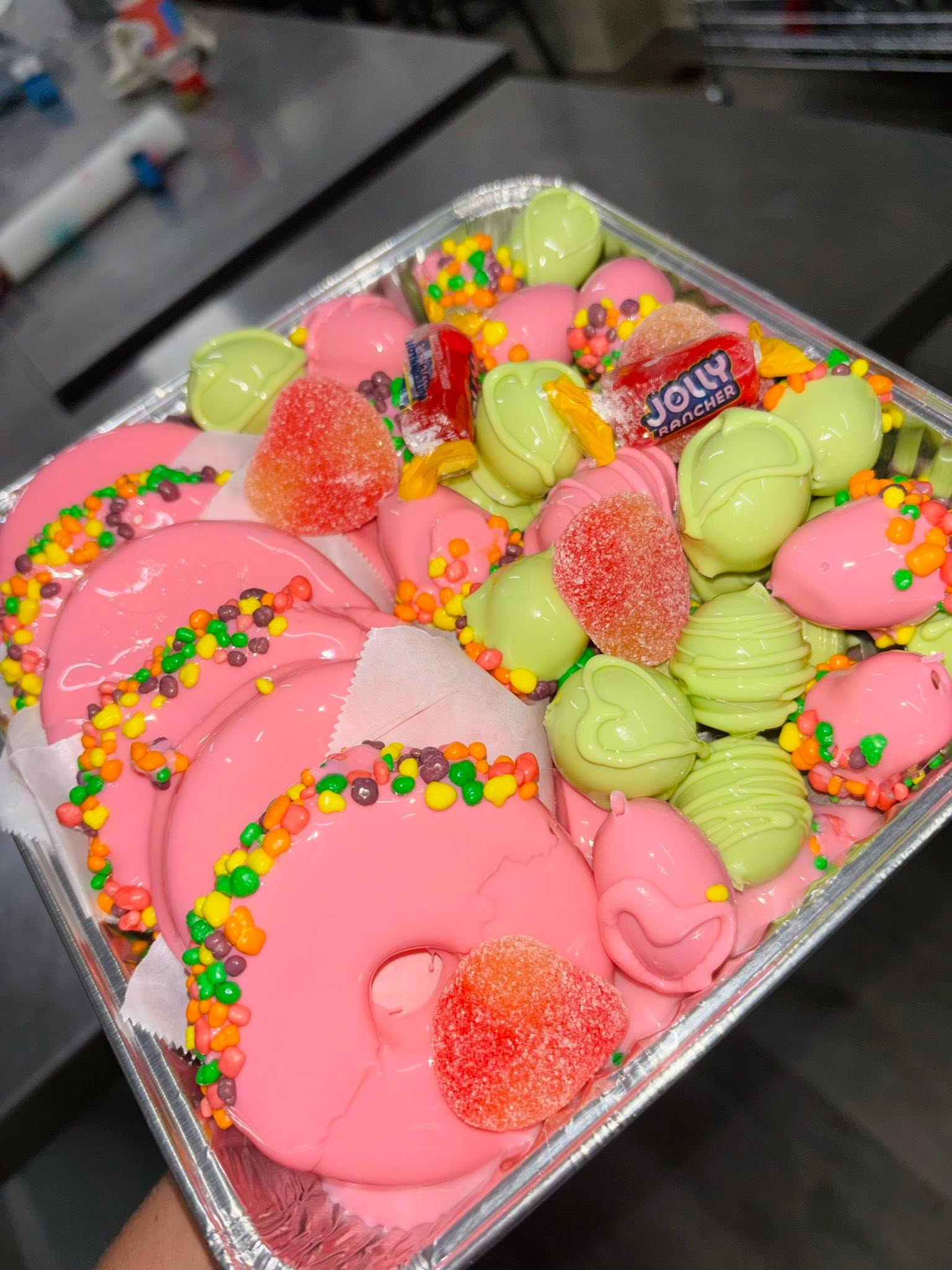 Trio candied fruit tray with three flavors