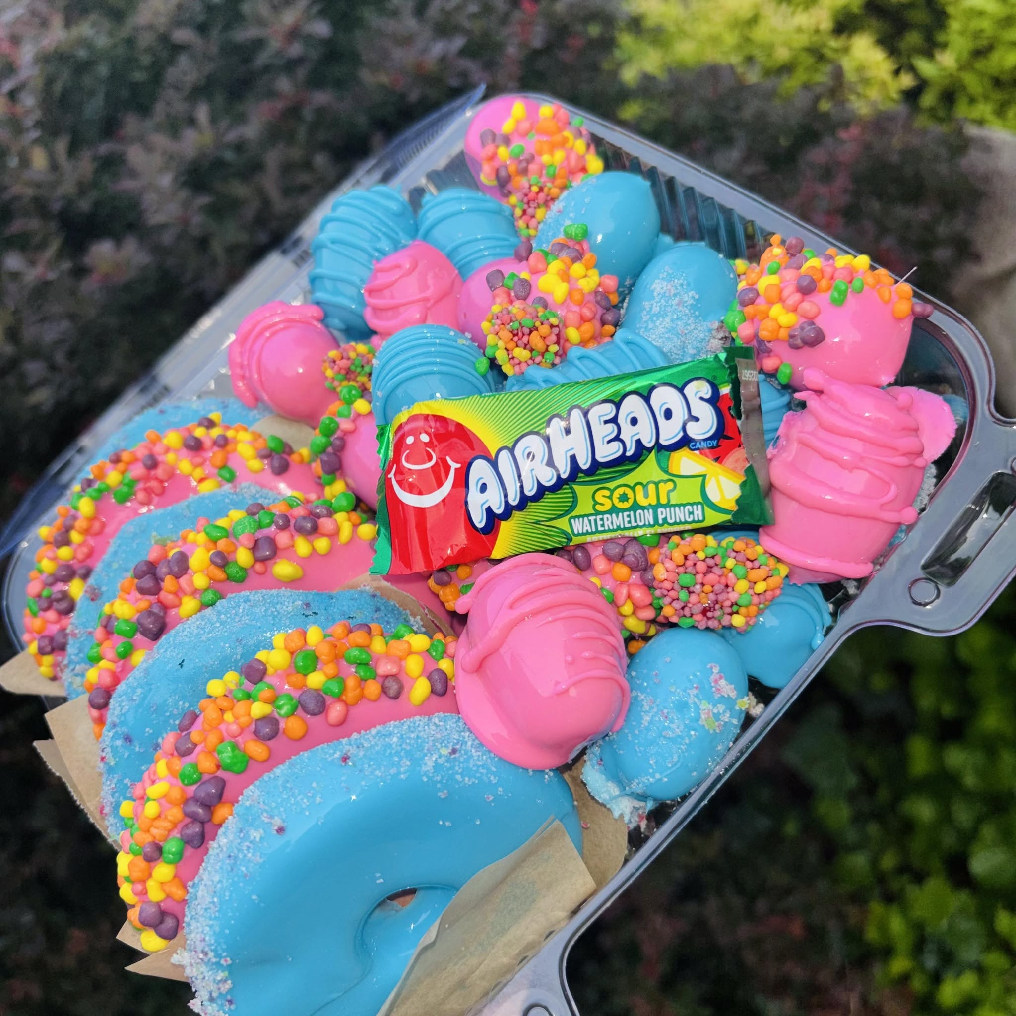 Full candy-coated fruit treat platter