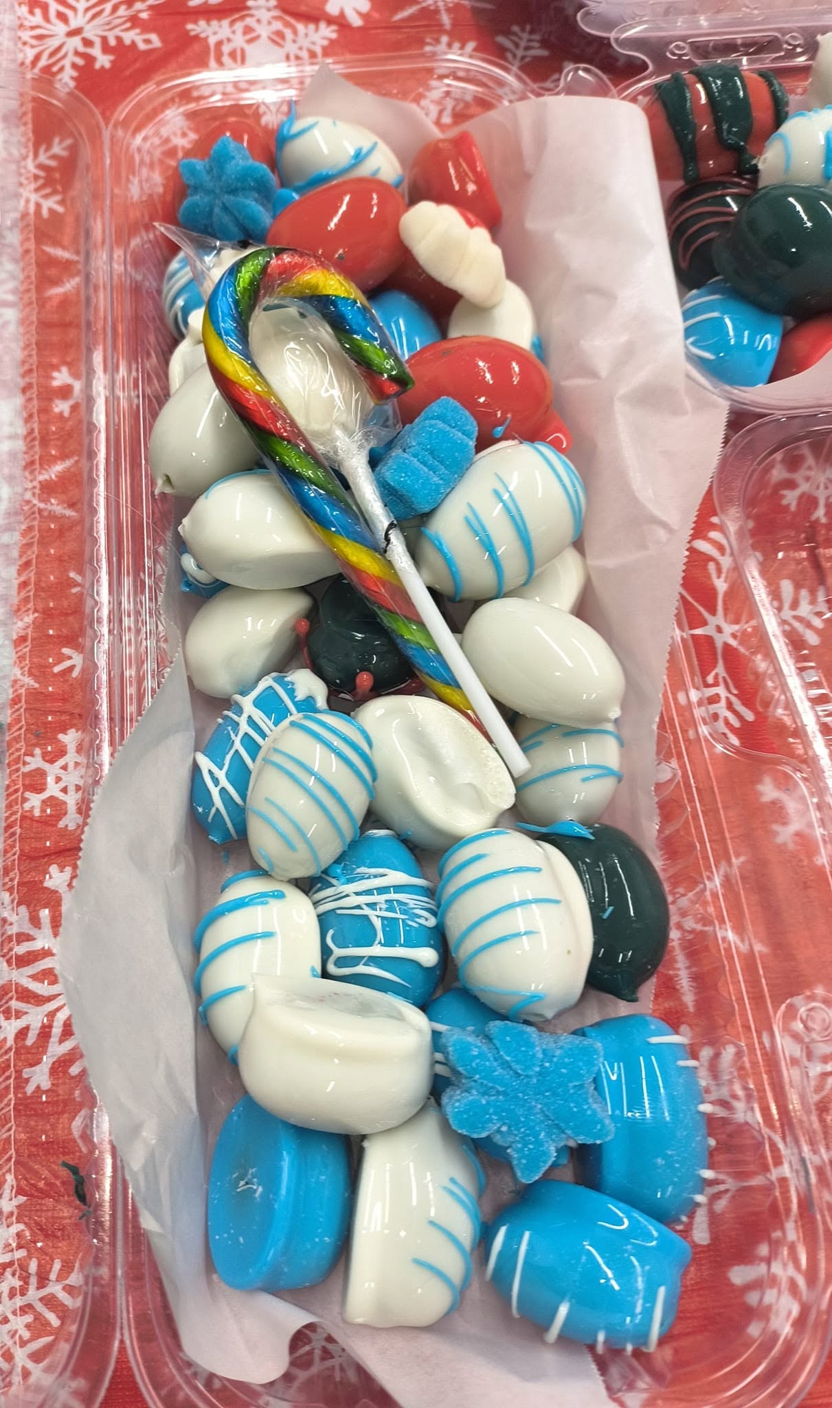 Full candy-coated fruit boat with variety of flavors